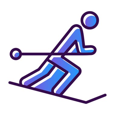 Grafik düz kayak ikonu vektör çizimi