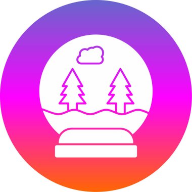 Yılbaşı Kartopu ikonu, vektör illüstrasyonu 