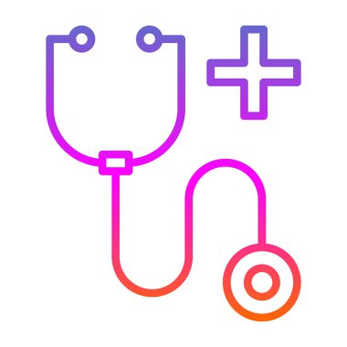 steteskop düz simge, tıbbi ve sağlık ikonları 