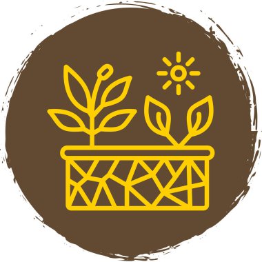 Bir bitki simgesinin vektör illüstrasyonu