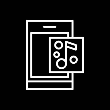Müzik uygulaması simgesi, vektör illüstrasyonu 