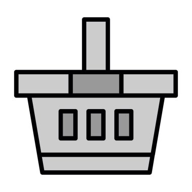 düz alışveriş sepeti simgesi, vektör illüstrasyonu