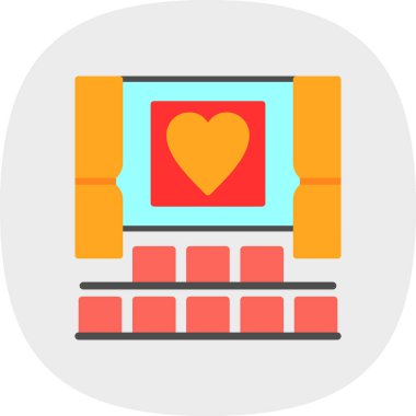 Kalp. Web simgesi basit illüstrasyon