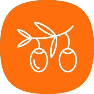 Benzersiz meyve ve yapraklar vektör simgesi