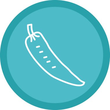 Sıcak Biber Vektörü Düz Simgesi, vektör illüstrasyonu 