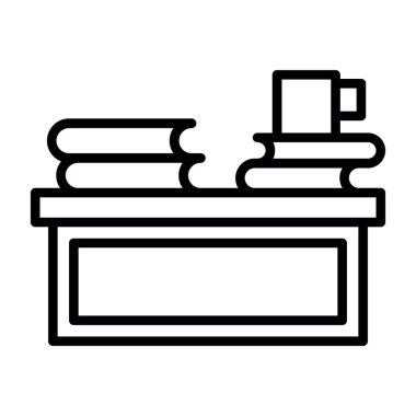 Kitap simgesi, vektör illüstrasyonlu kitaplık tablosu 