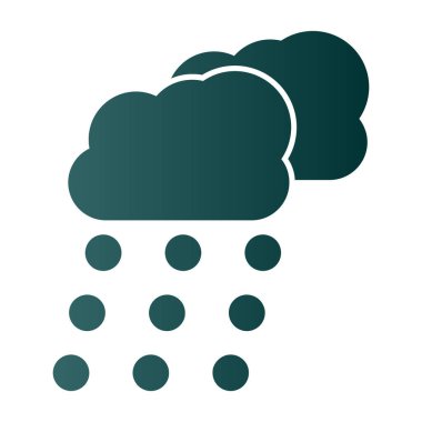 Kar bulutları hava durumu ikonu, vektör illüstrasyonu 