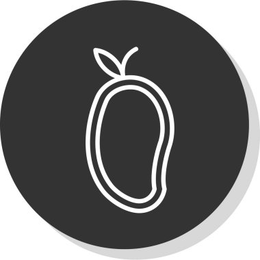 Mango egzotik meyve ikonu, vektör illüstrasyonu 