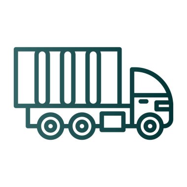 dağıtım kamyonu düz simgesi, vektör çizimi