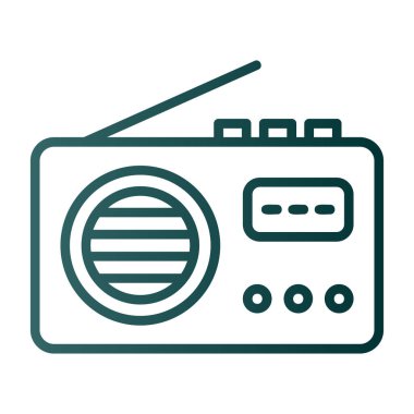 Radyo. Web simgesi basit illüstrasyon 