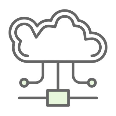 Bulut Hesaplama Web simgesi vektör resimleme arkaplanı 