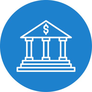 Banka binası ikonu. düz tasarım illüstrasyon. 
