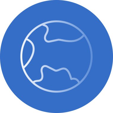 Toprak Gezegeni Dünya simgesi ana hatlarıyla dolu