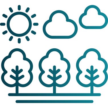 Orman ikonu vektör illüstrasyonu