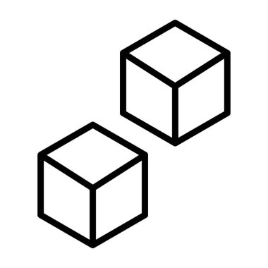 küp simge vektörü. İnce çizgi işareti. izole edilmiş sınır sembolü çizimi