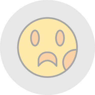 sad face emoticon icon, simple vector illustration 