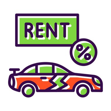 Araba park yeri simgesi. Web için araba park yeri vektör simgelerinin özet çizimi