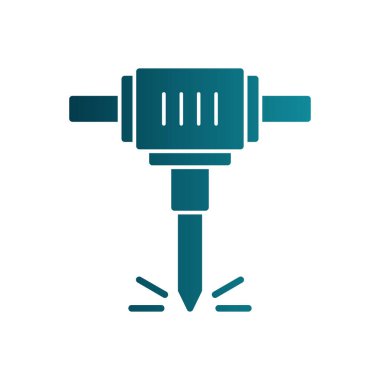 Beyaz arka plan üzerinde izole jackhammer simgesi