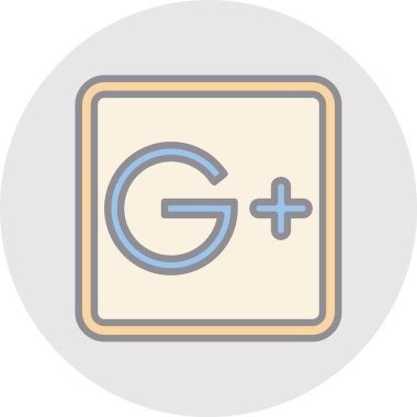 Google Plus web simgesi vektör çizimi