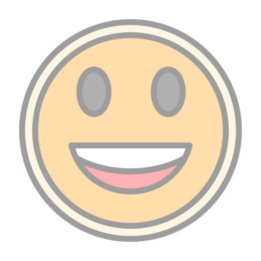 Mutlu bir gülümseme Web simgesi basit illüstrasyon 