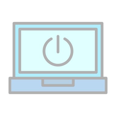 Güç eklentisi simgesi olan bilgisayar monitörü