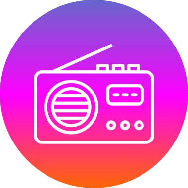 Radyo. Web simgesi basit illüstrasyon 