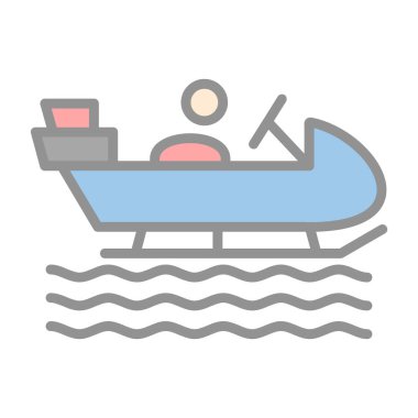 gemi vektör renk çizgisi simgesi