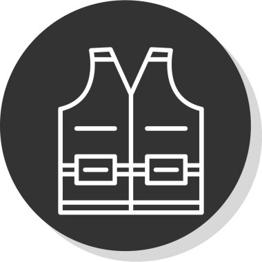 Yüksek görünürlüklü yelek web grafik simgesi basit resimleme 