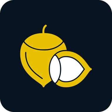 Fındık çizgi simgesi, vektör illüstrasyonu