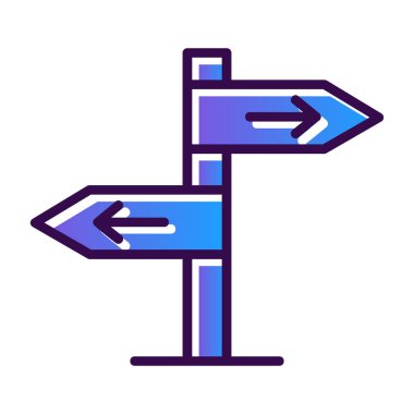 Yol işaretleri düz simge, vektör illüstrasyonu