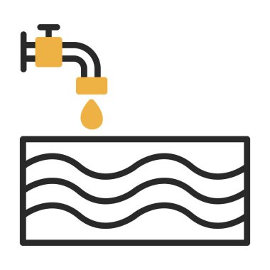 Musluk ikonu. Web için su musluğu vektör simgelerinin özet çizimi