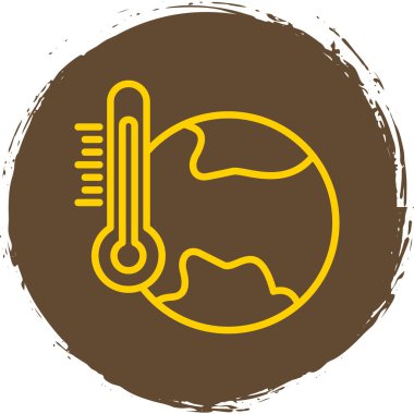 Termometre ve güneş ikonu. özet çizimi