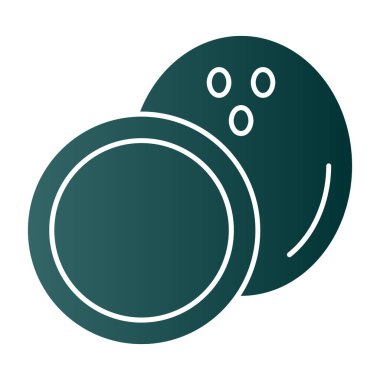 Hindistan cevizi yemeği. Web simgesi basit illüstrasyon