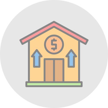 ev renkli vektör simgesi