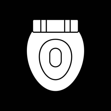 Siyah arkaplanda güvenlik başlığı simgesi, vektör illüstrasyonu, 10 PS.