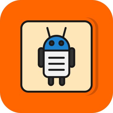 Android karakteri. Web simgesi basit illüstrasyon