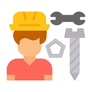 İnşaatçı simgesi. düzenlenebilir vektör renk tasarımı