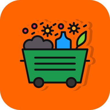 Bir çiçek simgesinin vektör illüstrasyonu