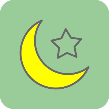 Ay simgesi, vektör illüstrasyonu basit tasarım