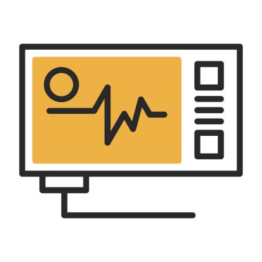 Vector Illustration ECG Kalp atışı Ekranı. Sağlık Geçmişi