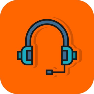 Kulaklık. Web simgesi basit illüstrasyon                          