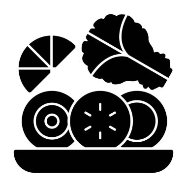 yiyecek ve sağlıklı vektör simgesi