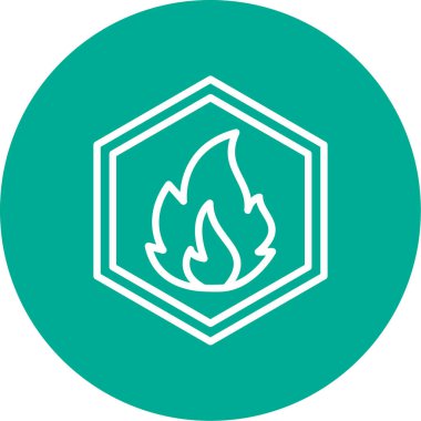  Düz ateş ikonu. illüstrasyon vektörü 