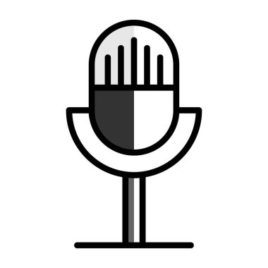 Mikrofon. Web simgesi basit illüstrasyon