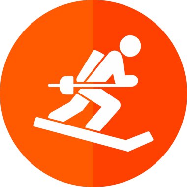 Grafik düz kayak ikonu vektör çizimi