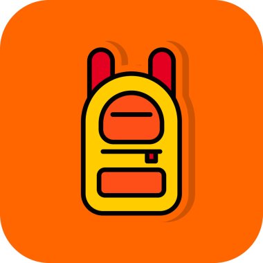 sırt çantası simgesi vektör illüstrasyonu