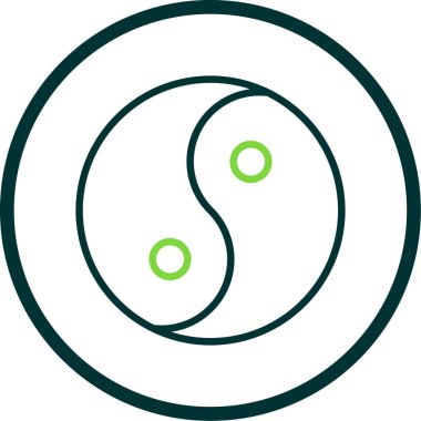 Basit düz yin yang ikon vektör çizimi
