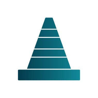 Trafik konisi simgesi, vektör illüstrasyonu basit tasarım