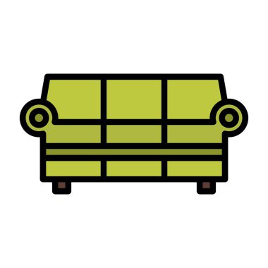 kanepe düz simge vektör çizim