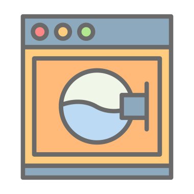 Çamaşır makinesi. Basit tasarım çizimi